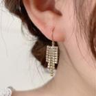 Rhinestone Drop Earring 1 Pair - Drop Earring - Gold - One Size