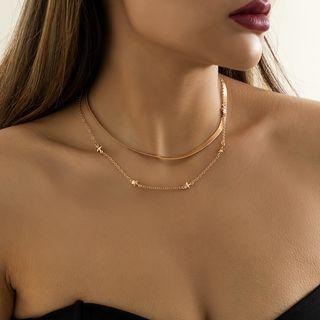 Set Of 2: Alloy Necklace (various Designs)