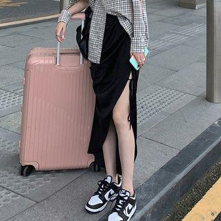 Drawstring Pencil Slit Skirt