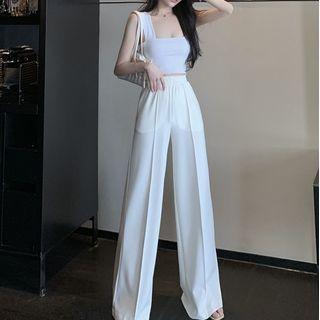 Square-neck Tank Top / Wide-leg Pants