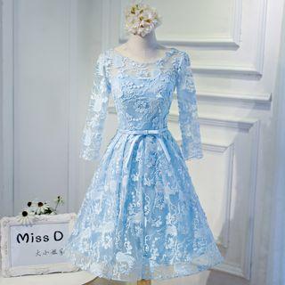 Long-sleeve Lace Bridesmaid Dress