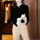Mock Two-piece Flared-sleeve Blouse