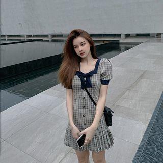 Bow Plaid Dress