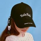 Letter-embroidered Baseball Cap With Whistle Black - One Size