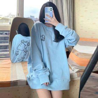 Oversize Plain Loose-fit Top