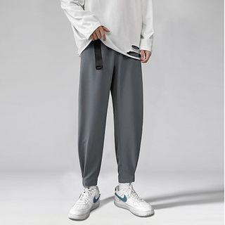 Set: Plain Shirt Jacket + Long-sleeve T-shirt + Harem Pants
