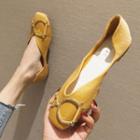 Square-toe Satin Flats