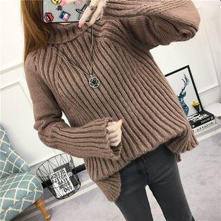 Ribbed Dip-back Sweater