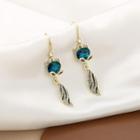 Fox Rhinestone Dangle Earring 1 Pair - E1300-7 - Gold - One Size