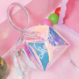 Lettering Hologram Clutch