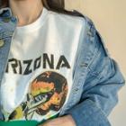 Short-sleeve Graphic Print T-shirt Ivory - One Size