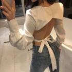 Open Back Cropped Blouse