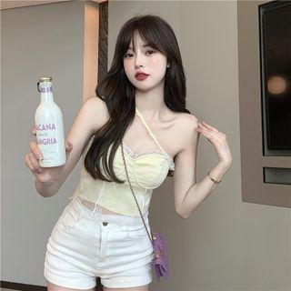 Lace Trim Camisole Top Yellow - One Size