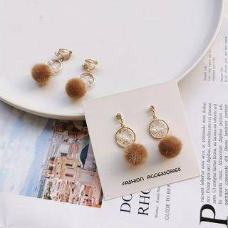 Pom Pom Drop Earring / Ear Clip