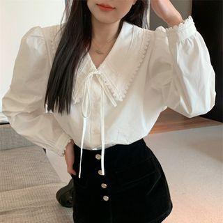 Lace Trim Shirt / Button-up Shorts