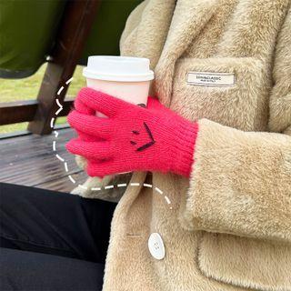 Smiley Face Knit Gloves