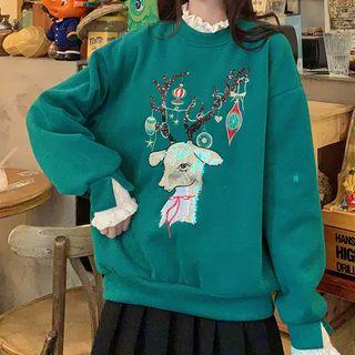 Mock Two Piece Sequined Pullover