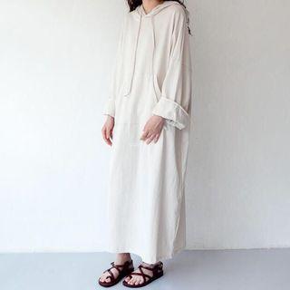Plain Hooded Maxi Dress