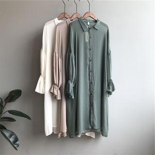 Bell-sleeve Chiffon Long Shirt