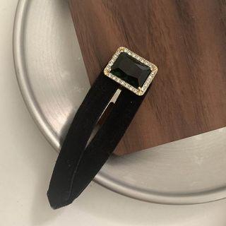 Faux Crystal Faux Pearl Hair Clip Black - One Size