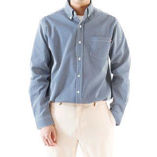 Plus Size Button-down Striped Shirt