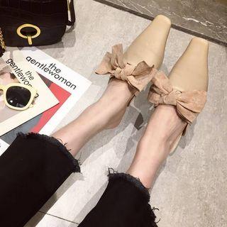 High-heel Bow Accent Mules