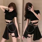 Short-sleeve Crop Top / Undershorts / Skirt / Belt