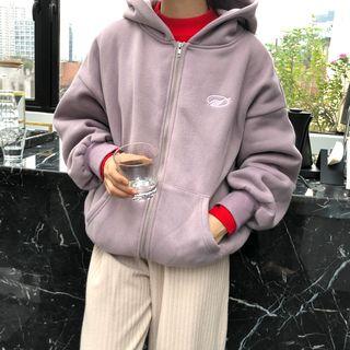 Embroidered Zip-up Hoodie