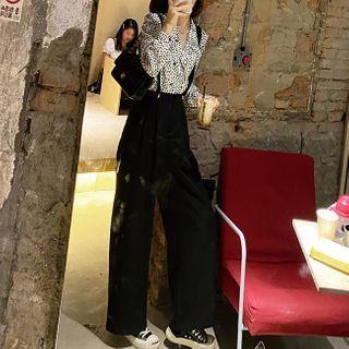 Set: Leopard Print Shirt + Jumper Pants