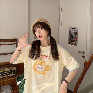 Elbow-sleeve Printedt-shirt