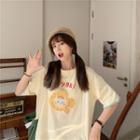 Elbow-sleeve Printedt-shirt