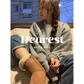 Letter-printed Oversized Sweatshirt Gray - One Size