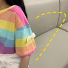 Wing Accent Striped Short-sleeve T-shirt As Figure - One Size