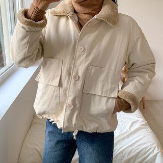 Faux-fur Lined Jacket Cream - One Size