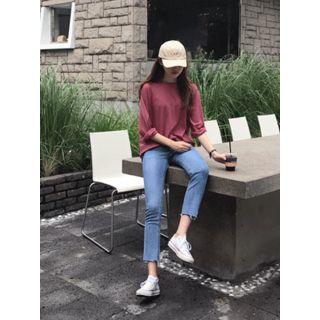 Crew-neck Ragan-sleeve T-shirt