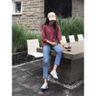Crew-neck Ragan-sleeve T-shirt