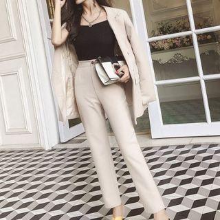 Set: Plain Lapel Jacket + Pants