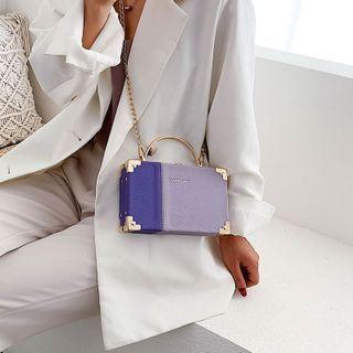 Two-tone Top Handle Chain Crossbody Bag