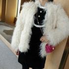 Open-front Faux-fur Jacket Ivory - One Size