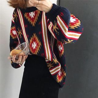 Patterned Sweater / Midi Knit Skirt