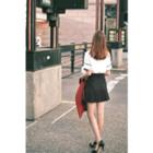 Pleat-hem A-line Mini Skirt