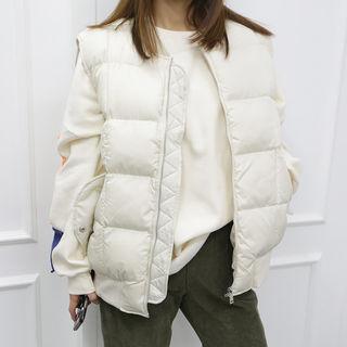 Zip-up Boxy Padded Vest