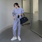 Crewneck Plain Sweatshirt / Straight-cut Pants
