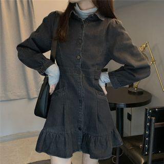 Long-sleeve Mini Denim Shirtdress
