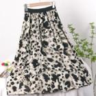 Leopard Print Midi Skirt Leopard - Khaki - One Size