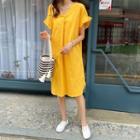 V-neck Pintuck-sleeve Dress