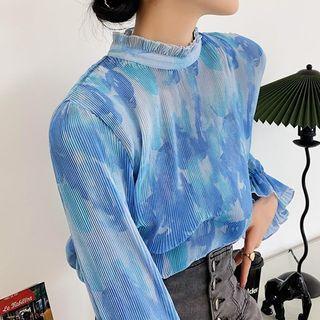 Tie Dye Mock-neck Blouse
