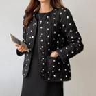 Polka-dot Quilted Jacket Black - One Size