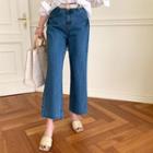 Frayed Wide Boot-cut Jeans