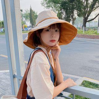 Reversible Wide Brim Sun Hat Beige & Brown - One Size